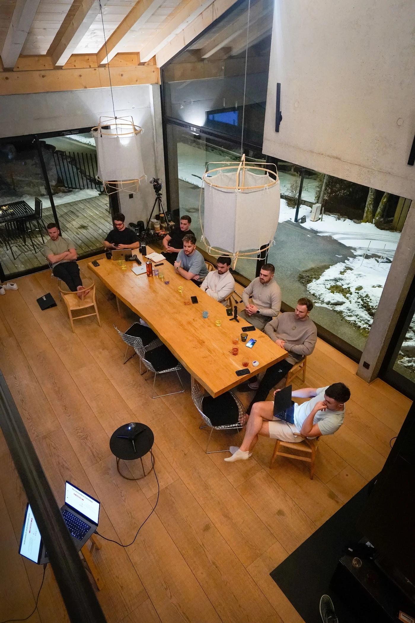 Entrepreneurs gathered for a mastermind session during the 2026 trip.
