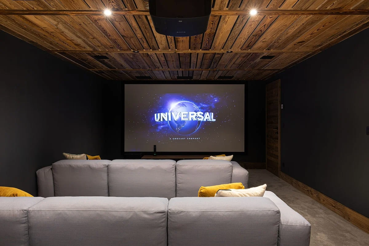 The chalet's private cinema room.